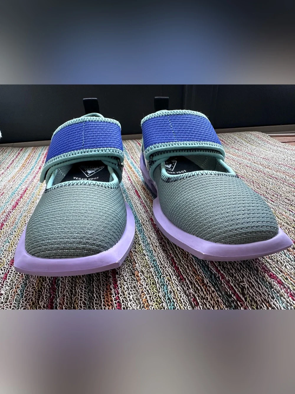 Fluevog LIKE NEW Future Angel Blair Velcro green/blue/purple vegan sneaker-7